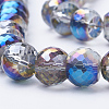 Electroplated Glass Beads Strands EGLA-Q092-8mm-A07-3