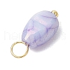 20Pcs Opaque Baking Painted Crackle Glass Charms PALLOY-JF03952-03-5