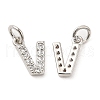 Brass Micro Pave Grade AAA Cubic Zirconia Charms ZIRC-P067-11P-V-NR-2