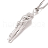 Brass Human Hug Pendant Necklace with 201 Stainless Steel Curb Chains for Women NJEW-I114-01P-1