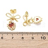 Brass Micro Pave Clear Cubic Zirconia Dangle Stud Earrings EJEW-F362-06G-3
