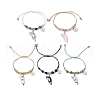 5Pcs 5 Colors Natural Gemstone Beads Braided Bead Bracelets BJEW-TA00621-2