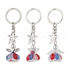 3Pcs Glass Angel Pendant Keychain KEYC-MZ00038-2
