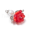 Glass Seed Beaded Angel Pendants PALLOY-MZ00714-02-3