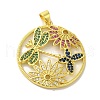 Brass Micro Pave Colorful Cubic Zirconia Pendants KK-Z042-10G-1