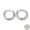 Anti-Tarnish Rhodium Plated 925 Sterling Silver Huggie Hoop Earrings STER-D016-03A-P-1