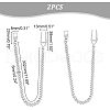 Unicraftale 2Pcs Stainless Steel Clip Pocket Watch Chain DIY-UN0003-64-3