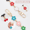 WADORN 6Pcs 3 Style Flower Plastic Enamel Link Bag Strap Extenders FIND-WR0006-37-4