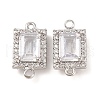 Brass Pave Clear Cubic Zirconia Connector Charms KK-S389-39P-1