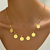 Fashionable Vintage Brass Coin Tassel Pendant Necklaces for Women YL5413-3