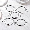 5Pcs 5 Styles Natural Obsidian Braided Bead Bracelets BJEW-JB11681-01-3