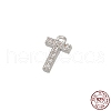 Real Platinum Plated Rhodium Plated 925 Sterling Silver Micro Pave Clear Cubic Zirconia Charms STER-P054-10P-T-1