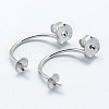 Rhodium Plated 925 Sterling Silver Ear Nuts STER-I014-14P-2