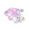 Transparent Resin Pendants RESI-H036-01B-2