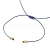 Natural Round Aquamarine Beads Braided Bead Bracelets for Women BJEW-JB11655-03-4