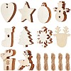 SUNNYCLUE Unfinished DIY Wooden Christmas Ornaments WOOD-SC0001-78-1