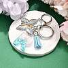 26Pcs Transparent Epoxy Resin & Transparent Acrylic & Faux Suede Tassel Keychain KEYC-JKC01202-18-1