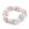 Natural Morganite Stretch Bracelets BJEW-JB03746-01-1