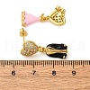 Brass Micro Pave Clear Cubic Zirconia Dangle Stud Earrings EJEW-D322-03G-01-5