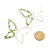 Butterfly Glass Beads Dangle Earrings for Girl Women EJEW-JE04658-03-5