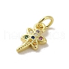 Real 18K Gold Plated Brass Pave Cubic Zirconia Pendants KK-M283-04B-02-2