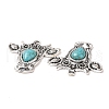 Synthetic Turquoise Pendants PALLOY-K001-046-3
