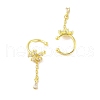 Flower Brass Cuff Earrings EJEW-I305-59G-2