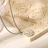 Vintage Stainless Steel Portrait Pendant Wheat Chain Necklaces HP6394-5-1