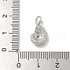 Brass Micro Pave Clear Cubic Zirconia Pendants KK-U046-02P-02-3