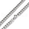 Non-Tarnish 201 Stainless Steel Cuban Link Chain Necklace with 304 Stainless Steel Clasps for Men Women NJEW-M194-01A-P-3