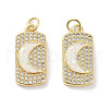 Brass Micro Pave Clear Cubic Zirconia Pendants KK-L213-033G-1