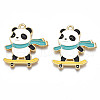 Rack Plating Alloy Enamel Pendants ENAM-N055-044-2