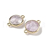 Brass Pave Natural Amethyts Faceted Flat Round Connector Charms G-U028-04G-09-2