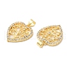Brass Micro Pave Clear Cubic Zirconia Pendants ZIRC-L103-029G-2
