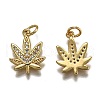 Brass Micro Pave Cubic Zirconia Charms ZIRC-E145-77G-B-2