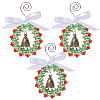 Christmas Wreath Acrlic & Glass Pendant Decorations PALLOY-GO00036-1