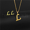 Golden Stainless Steel Initial Letter Jewelry Set IT6493-8-1