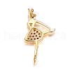 Brass Micro Pave Cubic Zirconia Pendants ZIRC-P060-17G-2