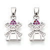 Brass Micro Pave Cubic Zirconia Pendants KK-N257-69P-1