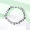 304 Stainless Steel Byzantine Chain Bracelets for Women Men BJEW-R018-14P-1