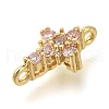 Brass Pave Cubic Zirconia Connector Charms KK-M101-03B-G02-2