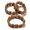 Dyed Natural Imperial Jasper with Resin Beaded Stretch Bracelets BJEW-G698-01A-04-1