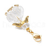 Angel Glass Beaded & Alloy Pendant Decorations HJEW-MZ00190-10-4