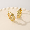 Stainless Steel Irregular Leaf Hoop Earrings JJ2529-3