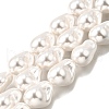 Electroplate Porcelain Imitation Pearl Beads Strands PORC-K009-01C-1