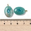 Natural Amazonite & Cubic Zirconia Pendants G-Z076-01G-03-3