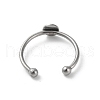 Adjustable 304 Stainless Steel Finger Rings Components STAS-K278-04A-P-3