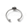 Non-Tarnish Adjustable 304 Stainless Steel Finger Rings Components STAS-K278-04A-P-3