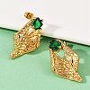 Conch 304 Stainless Steel Glass Stud Earrings EJEW-M105-04G-4