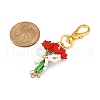 Bouquet Handmade Glass Seed Beaded & Acrylic Pendants Decorations HJEW-MZ00269-03-3